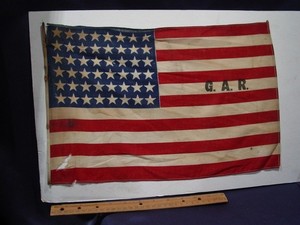 1910 -1920s GAR Parade Flag AS FOUND 11" x 17"