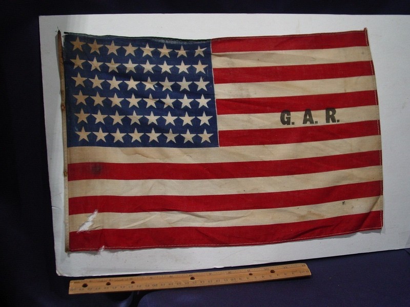 1910 -1920s GAR Parade Flag AS FOUND 11" x 17"