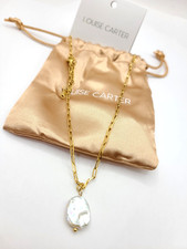 Louise Carter Hanalei Pearl Coin Paperclip Necklace 16"+2"