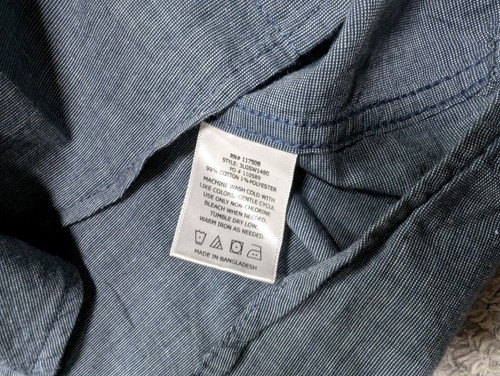 LEVI'S Men's Heather Blue Casual Short Sleeve Worker Button Down Shirt S - Picture 7 of 11