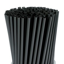 200 Pcs Black Disposable Drinking Plastic Straws.0.23'' diameter and 8.26" lo...