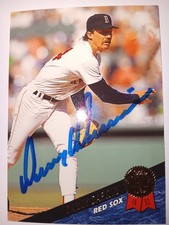 1993 Leaf #455 DANNY DARWIN Boston Red Sox Signed Baseball Card Autograph