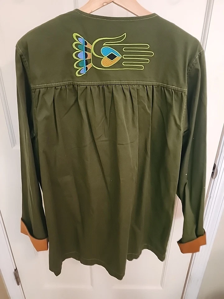 Chaqueta Bob Mackie Usable Art Mujer Talla M Verde Cazador Multi Bordada -NUEVA CON ETIQUETAS Foto 4 de 4