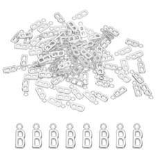 100Pcs Letter Charm Alphabet Charm Initial Pendant Charm Dark Silver Letter B