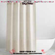 Pottery Barn European Flax Linen Waffle Shower Curtain Flax