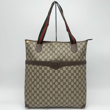 GUCCI Tote Bag Italy GG Pattern Vintage Designer Elegant Fashion Ladies Used