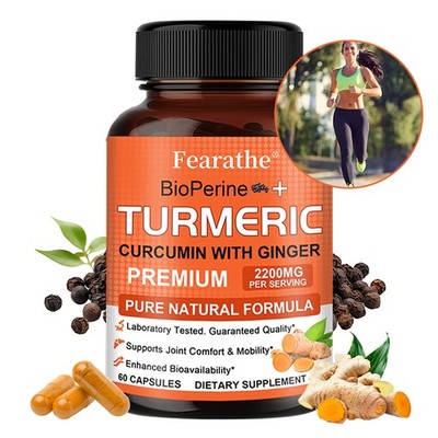 Triple Strength Turmeric Curcumin With Bioperine And Ginger 2200mg 30/60/120Caps