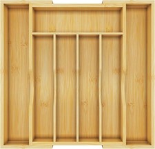 Bamboo Utensil Organizer Kitchen Drawers Utensil Tray Cutlery Silverware