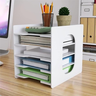 A4 Dokumentenablage 5 Fächer Büro Organizer PVC Briefablage Papierregal