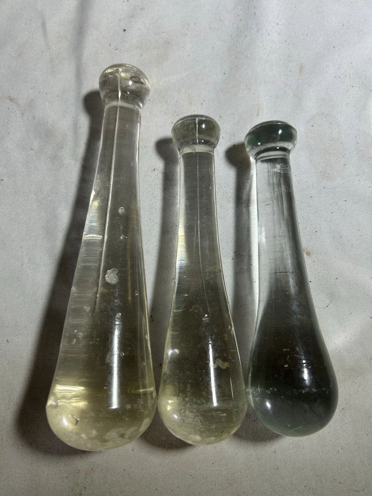 Vintage 3 Apothecary Drug Pharmacy #16 and #8 Glass Pestle Collectible