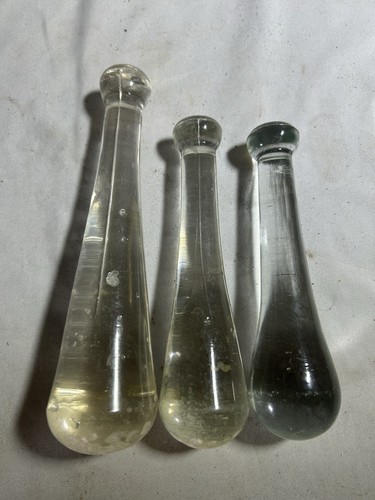 Vintage 3 Apothecary Drug Pharmacy #16 and #8 Glass Pestle Collectible