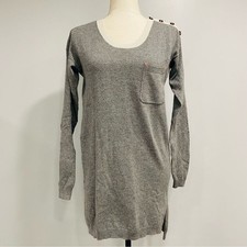 MADEWELL S Wallace Wool Blend Gray Tunic LS Knit Sweater Dress Preppy Minimalist
