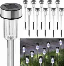 10x Solar Pathway Stake Lights LED Outdoor Garden Yard Patio Lawn Landscape Lamp