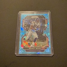 2021 Panini Prizm Football Randy Moss #133 Blue Cracked Ice /99