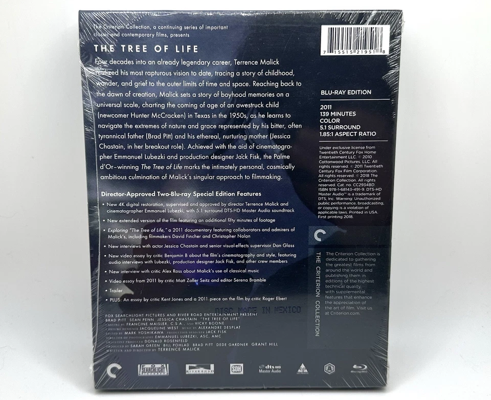 The Tree Of Life ( Criterion Collection ) New Sealed Special Edition Blu Ray - Image 2 of 4