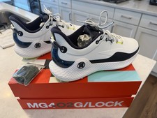 G/FORE MG4 O2 G/LOCK Men's Golf Shoes US 11 White/Navy/Yellow Spikes