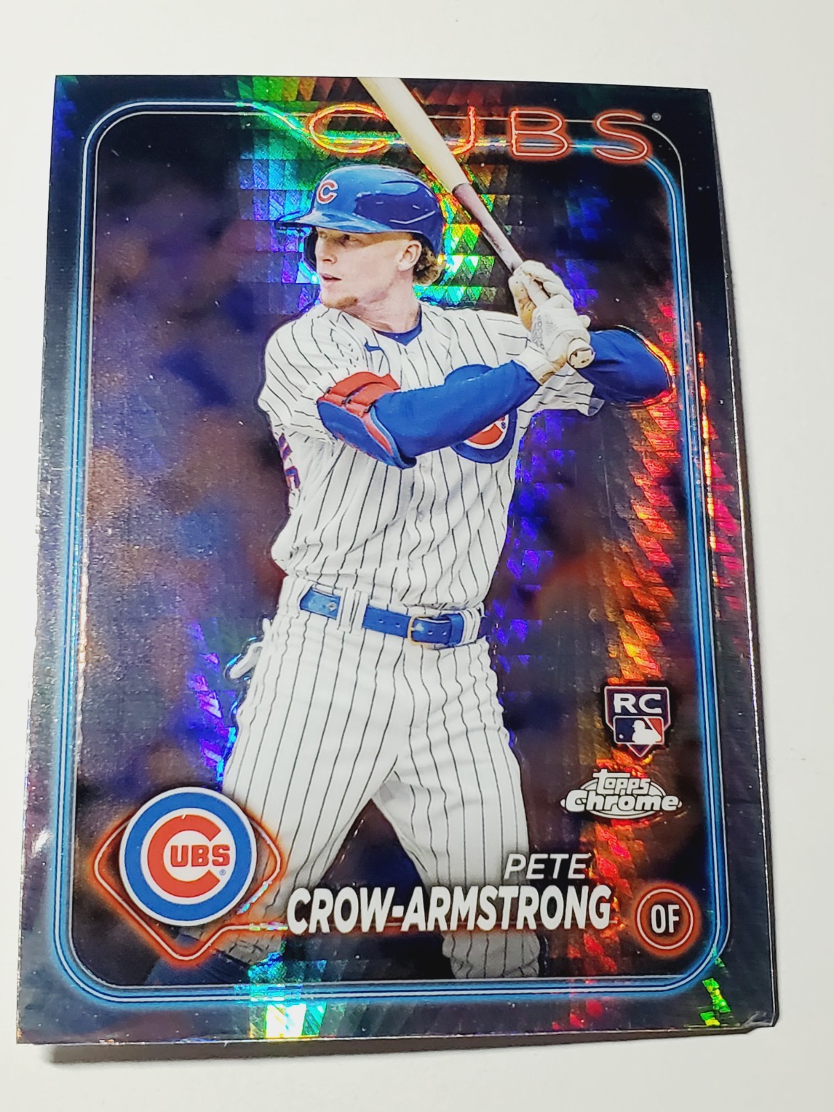 Pete Crow-Armstrong 2024 Topps Chrome Rookie #16 Prism Refractor 2 dingedcorners