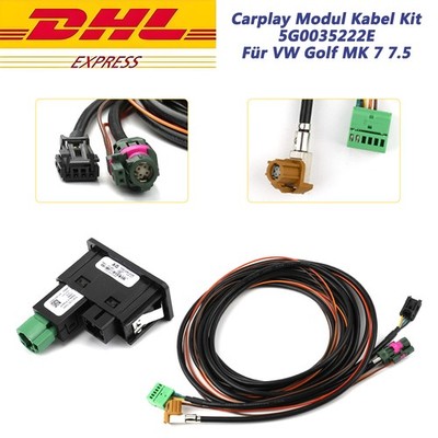 For VW Golf 7 GTR MIB2 Radio CarPlay MDI USB AUX AMI Switch Plug Set 5G0035222E