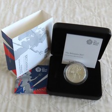 2017 SILVER PROOF £2 1oz BRITANNIA BOXED/COA/OUTER - mintage 5,304