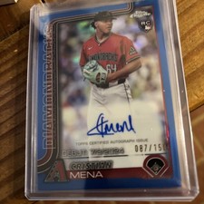 2025 Topps Chrome - Cristian Mena #RA-CME Blue Refractor /150 (AU, RC)