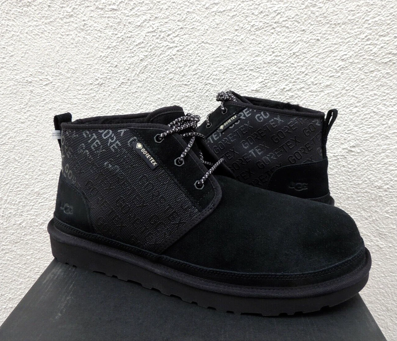 UGG BLACK NEUMEL GORETEX WATERPROOF SUEDE ANKLE BOOTS, MEN US 7/ EUR 40 ~NIB