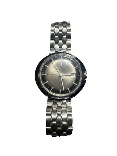 Vintage Timex UFO Marlin Calendar Watch RUNS 1970s RARE Ref#26650 2571 Vtg 38mm