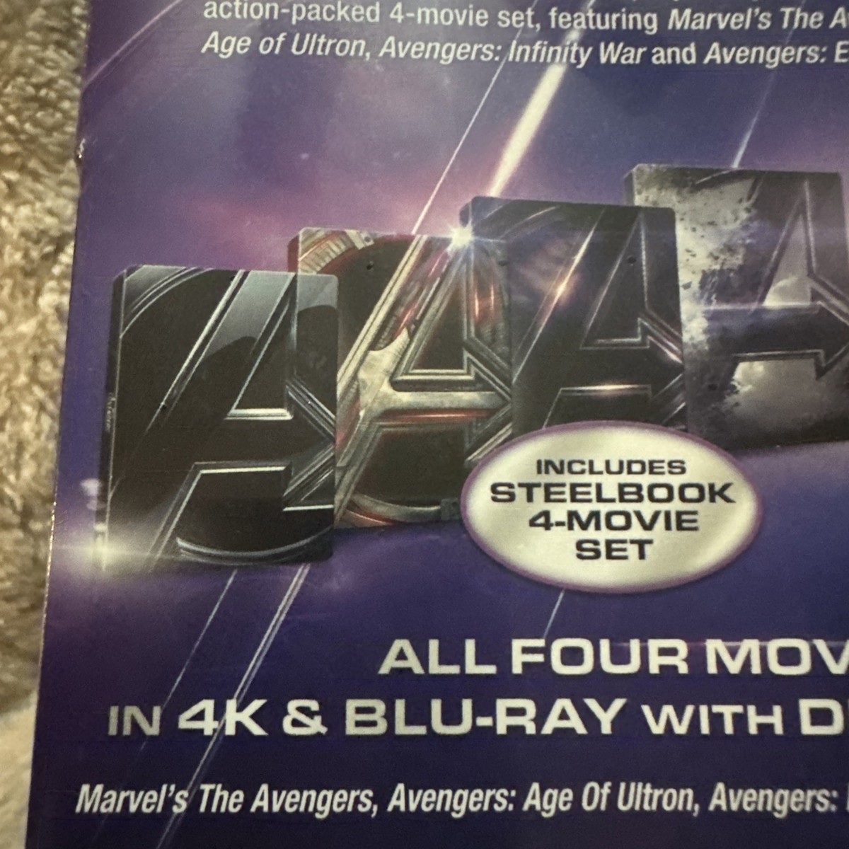 新品未使用 アベンジャーズ  4ムービーコレクション　スチールブック　BOX Amazon.com: Avengers Complete 4-Movie Collection Limited