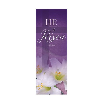 He Is Risen X-Stand Banner Stoff 23 x 63 Zoll Kirche Display