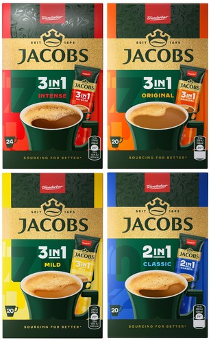 JACOBS 3in1 Instant Coffee Sticks Selection - Original, Intense, Latte