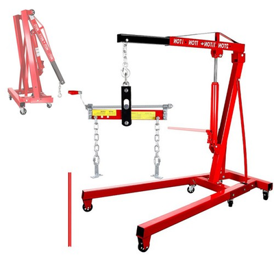 #ad 2T Heavy Duty Folding Hydraulic Cherry Picker Engine Lift w 6 Casters Garage $245.65