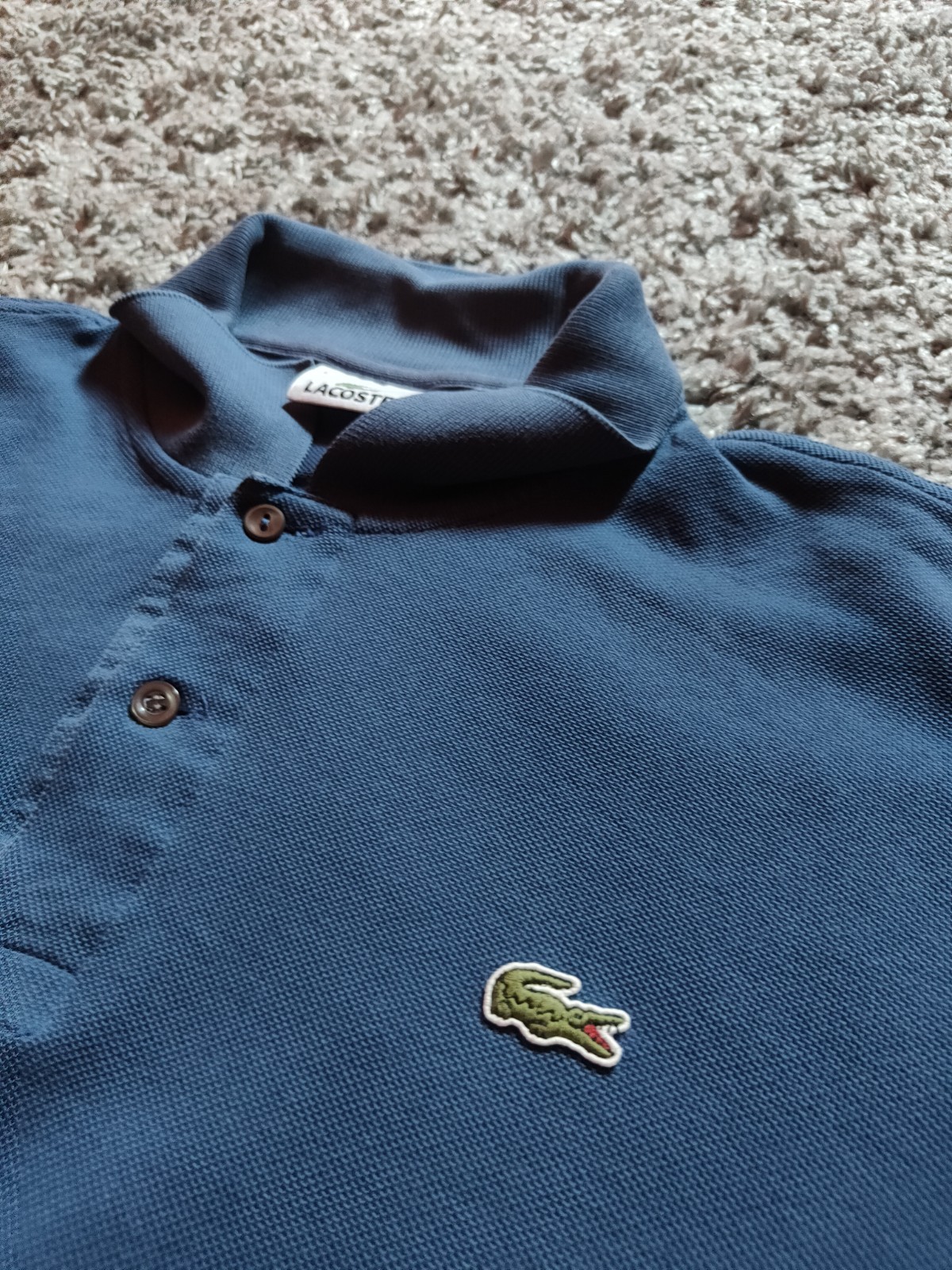 Polo Da Uomo Lacoste A Maniche Lunghe Colore Blu Avio Taglia 5 L