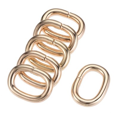 Metal Oval Ring Buckles 20x12mm for Bags Belts DIY Gold Tone 6pcs