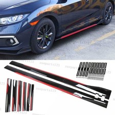 86.6 Side Skirts Extension Rocker Panel Red Lip For Chrysler 300 Srt 2005-2020