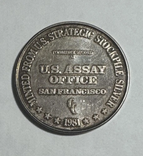 1981 U.S. Assay Office San Francisco 1 Oz .999 Silver Bullion Round