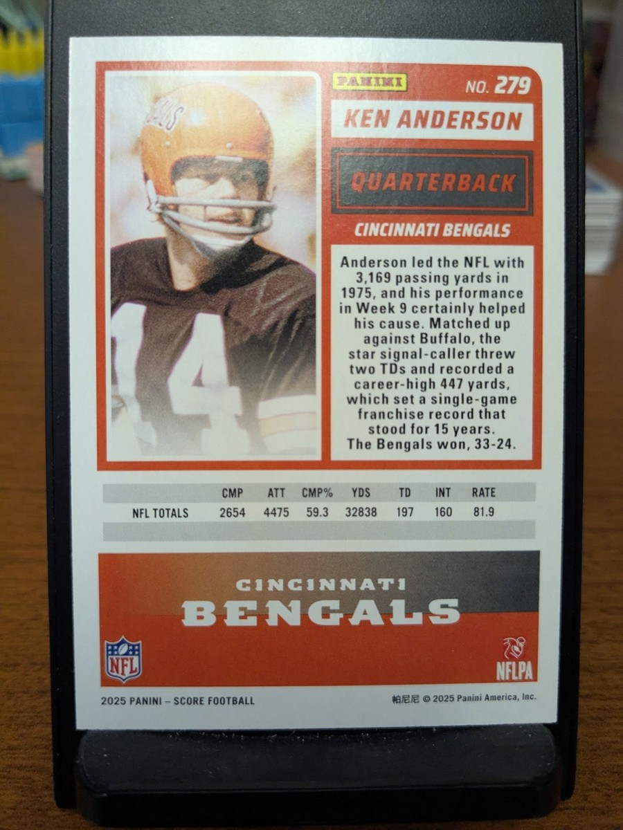 2025 Panini Score - Ken Anderson #/250 Blue Showcase - Bengals