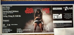 Nina Chuba Konzert Ticket - Essen 28.08.2026 Open Air Seaside Beach Baldeney