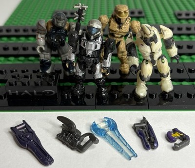 Lot Of MEGA Bloks Construx Halo Minifigs Mini Figures + Weapons