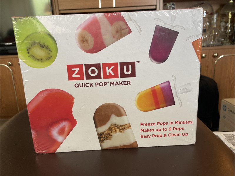 Zoku Quick Pop Maker Freeze In Minutes 6 Popsicle Sticks & 6 Drip Cups Fast Ship