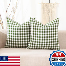 CARRIE HOME Sage Green 26x26 Euro Pillow Covers Set of 2 Oversized Big European