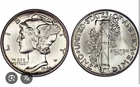 1940's Mercury Dimes 90 percent Silver Coins BU