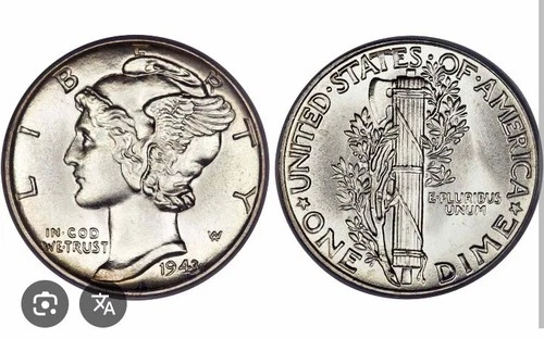 1940's Mercury Dimes 90 percent Silver Coins BU