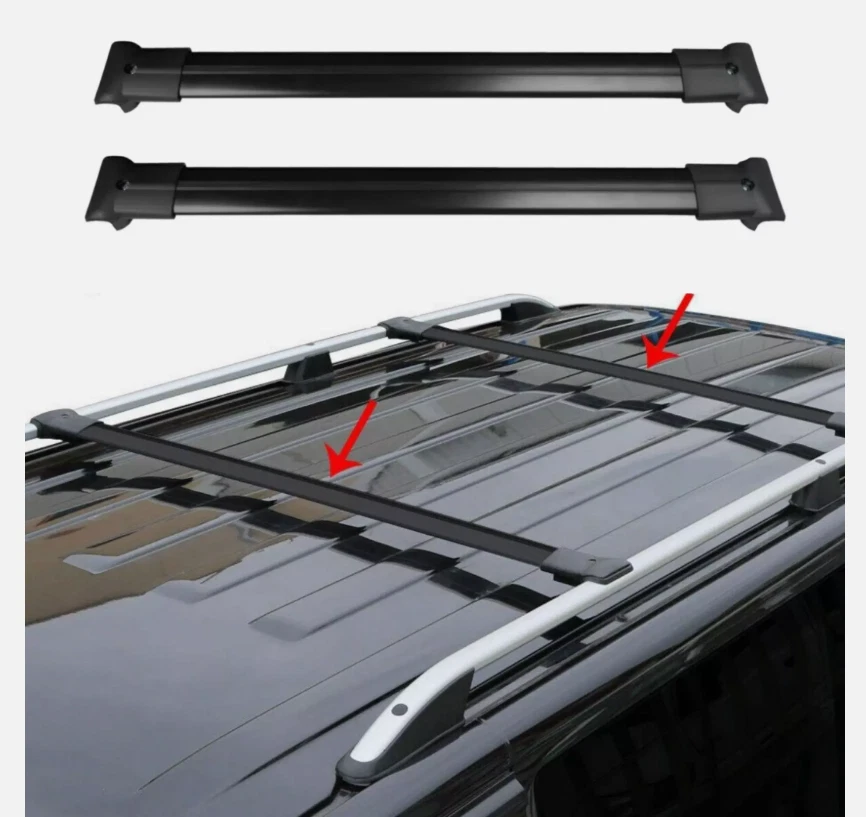 Black Aluminum Roof Rack Cross Bars Fits Mercedes ML/GL 2013-2016 Foto 2 de 4