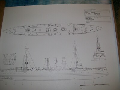light cruiser   SMS  EMDEN    ship plan
