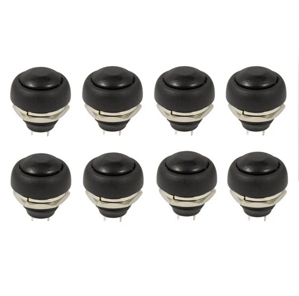 NO-NAME 5PCS schwarz 12 mm wasserdicht momentaner Druckknopf Schalter Mini-Runde