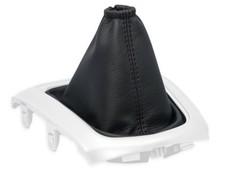 SCHALTMANSCHETTE FUR NISSAN QASHQAI II 2013-2017 SCHALTSACK LEDER NAHT SCHWARZ