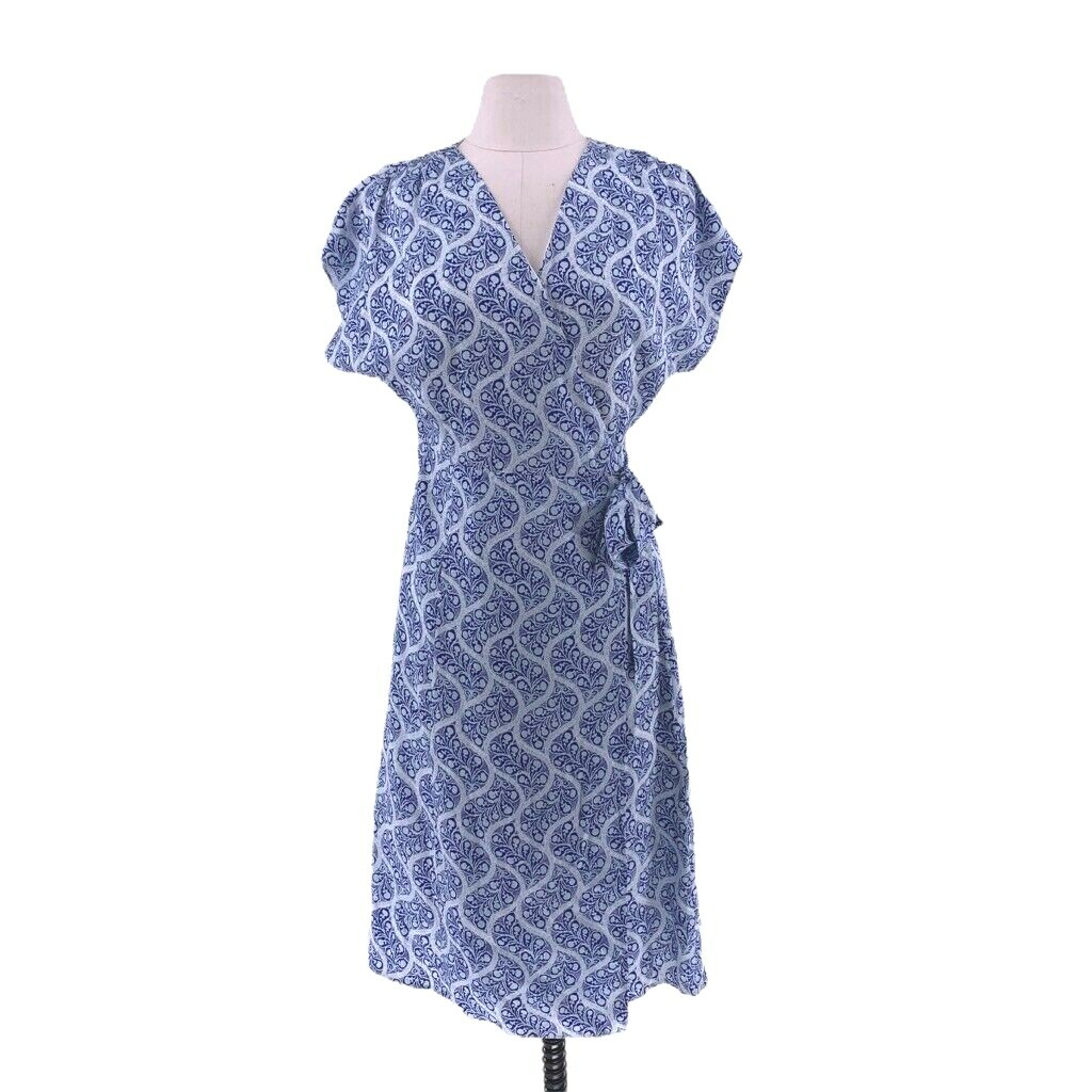 blue paisley wrap dress Taylor Blue Paisley Dress