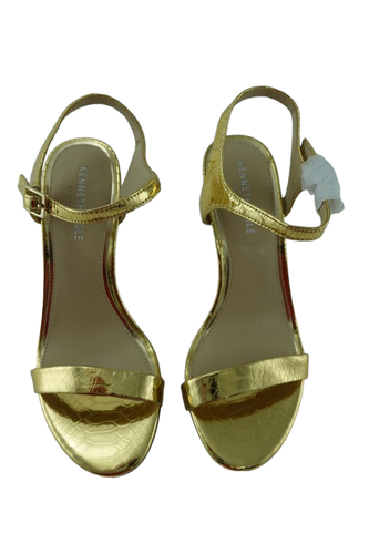 Kenneth Cole NEW Brandy 85 Gold Croc Slingbacks Womens Size 7 High Heel Pumps - Picture 4 of 15