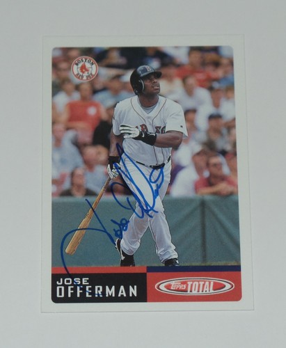 JOSE OFFERMAN SIGNED AUTO'D 2002 TOPPS TOTAL CARD #27 BOSTON RED SOX DODGERS - Picture 2 of 3