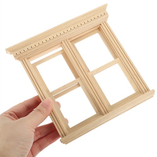 Puppenhaus Fenster Requisite DIY Mini Dekoration Mini Holz leeres Fenster - Bild 2 von 12