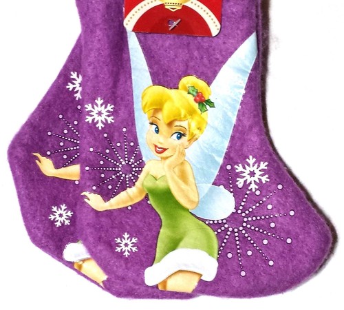 2 New Disney Tinkerbell 7" Mini Christmas Stockings - Purple Felt - Ships Free - Picture 8 of 12